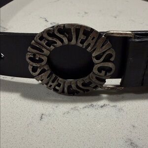 Guess Vintage Black Belt with Silver Buckle